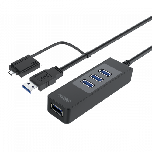 USB3.0 四口集線器＋OTG 轉換插頭 . 											